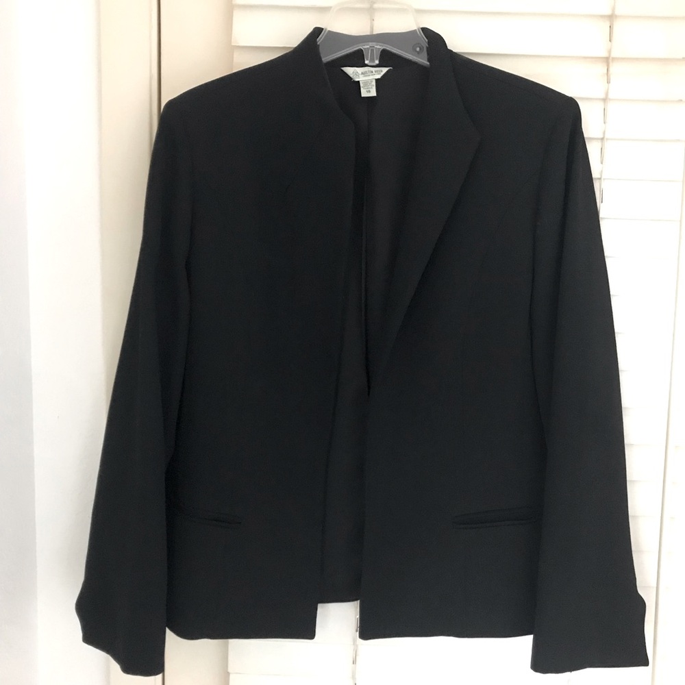 Austin Reed Vintage Blazer Women’s 16 Black 100% Worsted Wool London New York